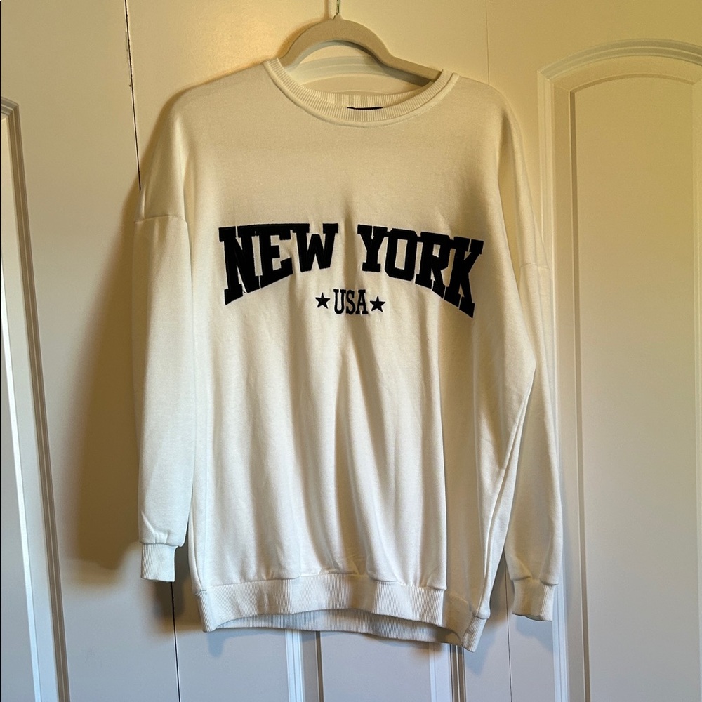 Micoson New York USA White Sweatshirt size S